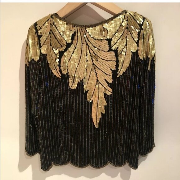 Vintage Royal Feelings SM Sequin Beaded Top Silk - Picture 8 of 8